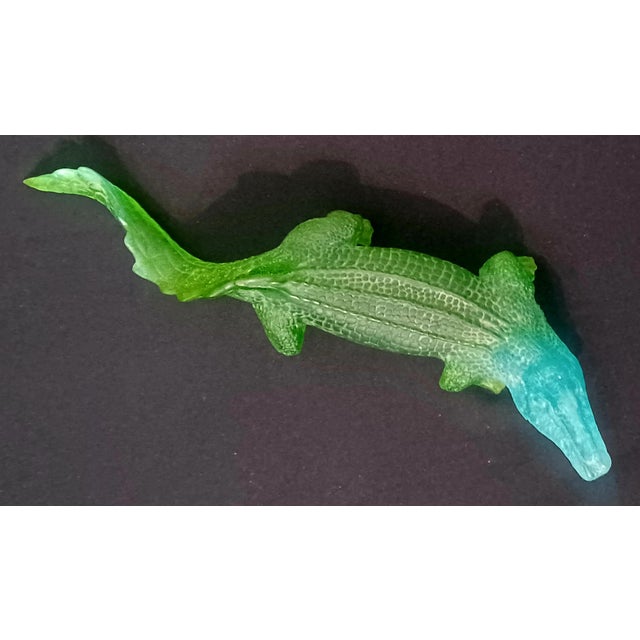 For your consideration is a rare, retired, and hard to find Daum France large crystal alligator figurine, measuring 20...
