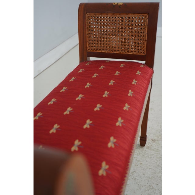 Adams Paint Decorated Cane Side Window Bench For Sale In Philadelphia - Image 6 of 14