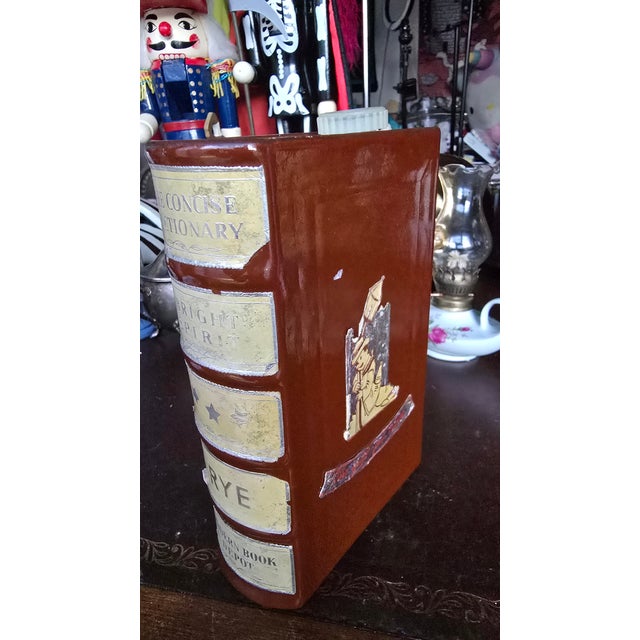 Mid-Century Modern Vintage Ceramic Concise Dictionary Book Decanter For Sale - Image 3 of 3