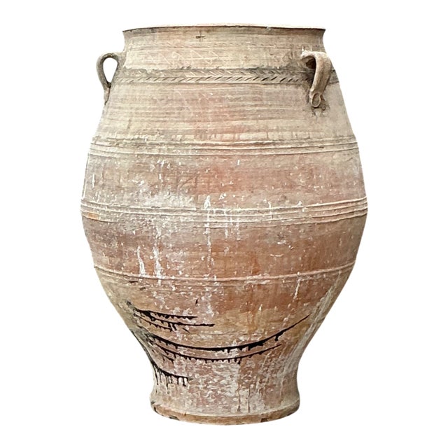 Vintage Monumental Turkish Terracotta Vessel For Sale