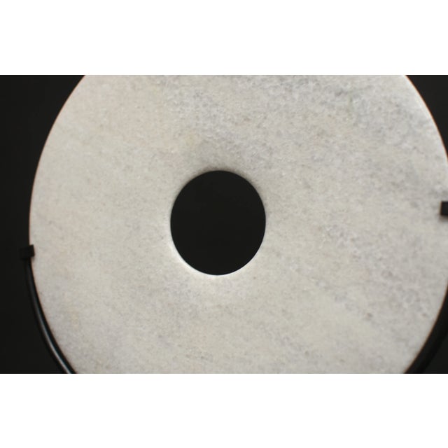 White Granite Ceremonial Bi Disc For Sale - Image 10 of 13