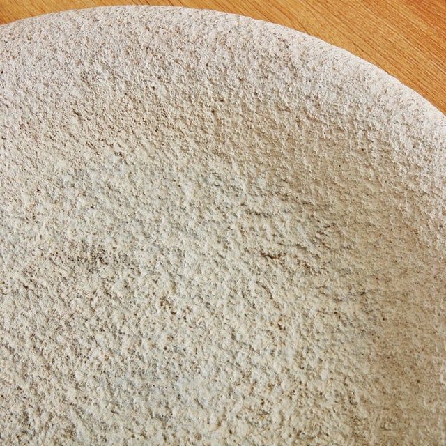 White Large Travertine Bowl or Centerpiece, Italy 1970s For Sale - Image 8 of 11