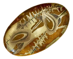Mid 20th Century Large Hand Painted Abstract Ceramic Platter Stamped Madoura Plein Feu Brutalist