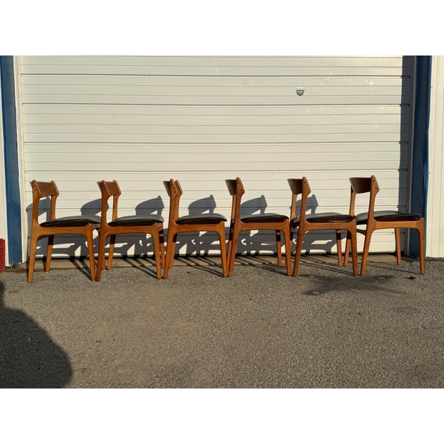 Set of 4 Mid-Century Dining Chairs Danish Modern Erik Buch Teak Dining Chairs For Sale - Image 10 of 12