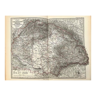 1877 Stieler Map of Hungary For Sale