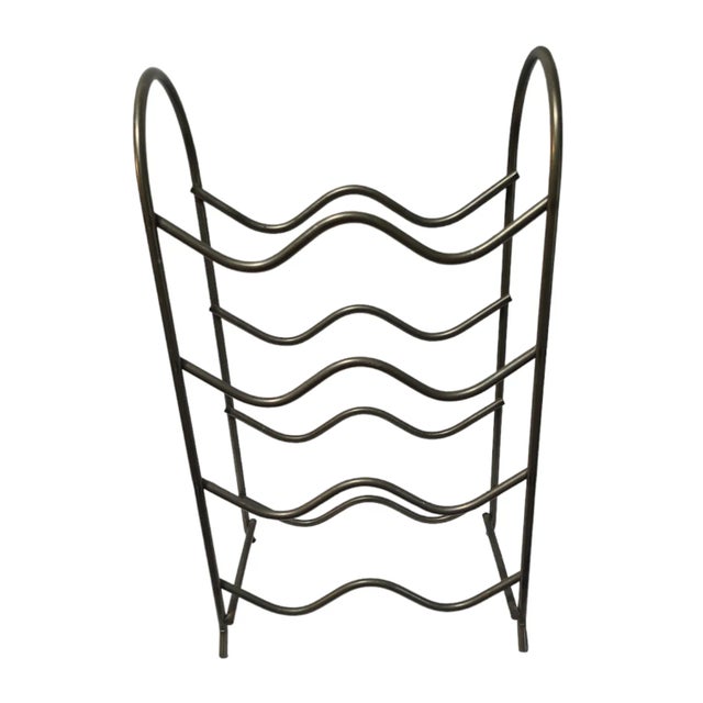 Late 20th Century Modern Wavy Metal 8 Bottle Countertop Wine Rack For Sale - Image 4 of 5