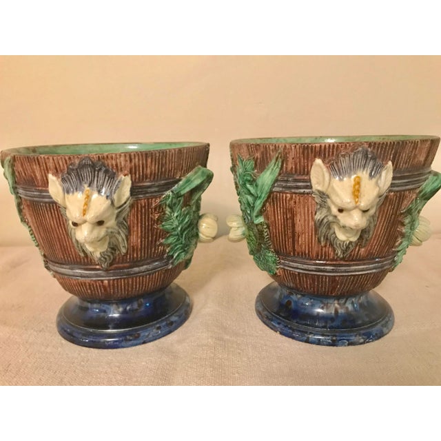 19th Century French Majolica Jardinieres - a Pair For Sale - Image 11 of 12