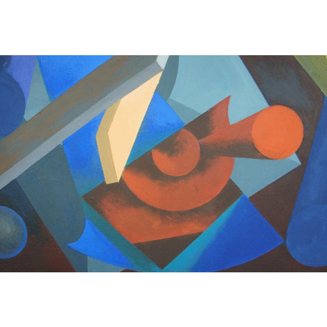 1980s 1984 Abstract Modern Shapes Oil Painting, "Honeymoon" by Frank Struthers For Sale - Image 5 of 10