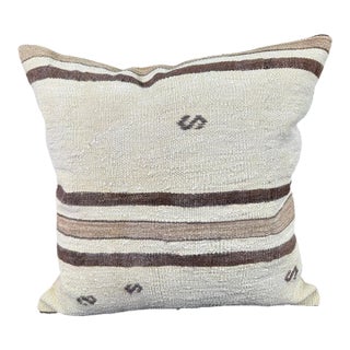 Turkish Hemp Pillow Cushion Natural Beige Brown Pillow Cushion Cover 24"x24" For Sale