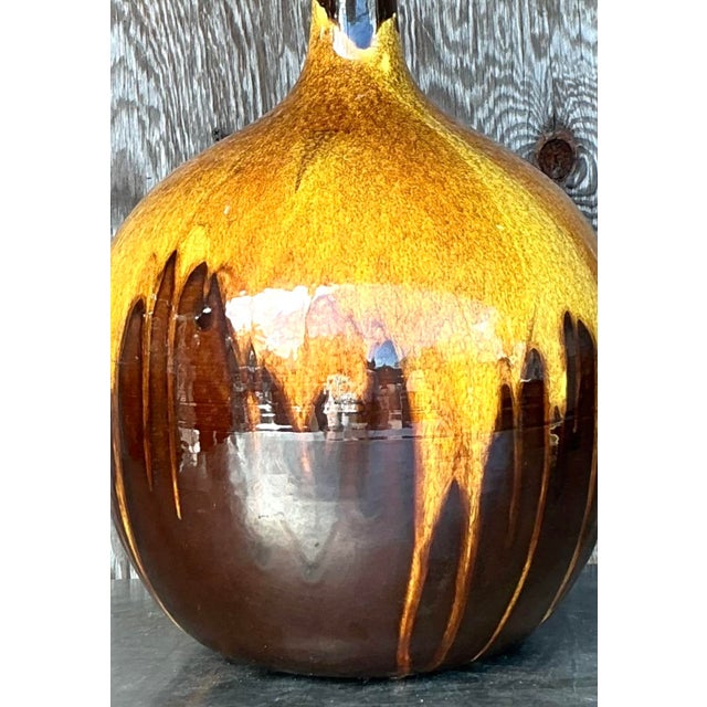Vintage Mid-Century Modern Drip Glaze Lamp For Sale - Image 14 of 18