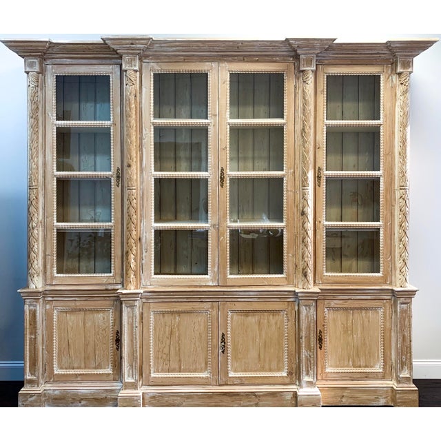 Large Carved English Pine With Cerused Finish Chairish