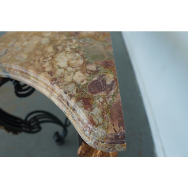 Vintage Iron & Marble Console Table For Sale - Image 13 of 17