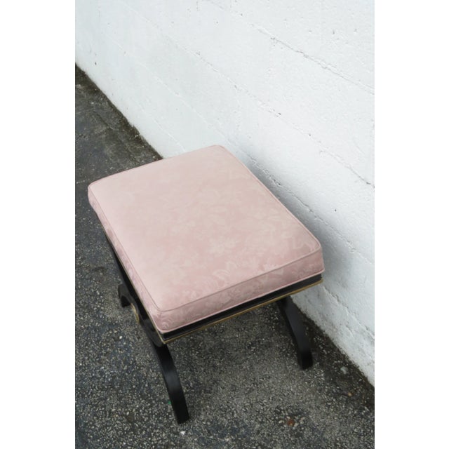 Late 20th Century Hollywood Regency Painted Vanity Ottoman Footstool 6124 For Sale - Image 5 of 12