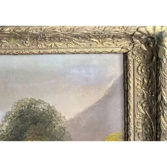 American 19th Century American Hudson River School Oil on Canvas, Original Frame For Sale - Image 3 of 9