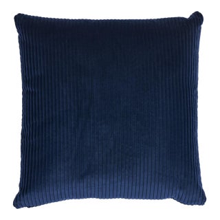 Schumacher Wyatt Corduroy 24" Pillow in Navy For Sale