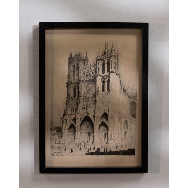 Early 20th Century France Charcoal Paper Drawing For Sale - Image 13 of 15
