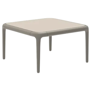 Xaloc Cream Coffee Table 50 with Glass Top by Mowee