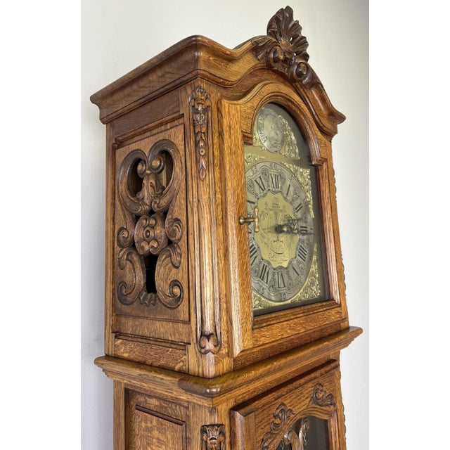 Vintage Grandfather Clock in Oak For Sale - Image 17 of 17