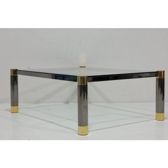 Signed Karl Springer Gunmetal and Brass Cocktail Table, 1970s For Sale - Image 10 of 10