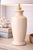 Late 20th Century Vintage Cream Glazed Ceramic Urn Table Lamp – Sculptural Neutral Form With Socket-Fit Drum Shade, Coastal Transitional Style, 28” H For Sale - Image 5 of 5