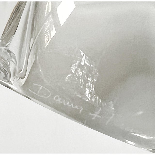 Transparent Daum, France Mid 20th Century Sculptural and Curvilinear Translucent Large 25" Wide Art Glass Bowl For Sale - Image 8 of 10