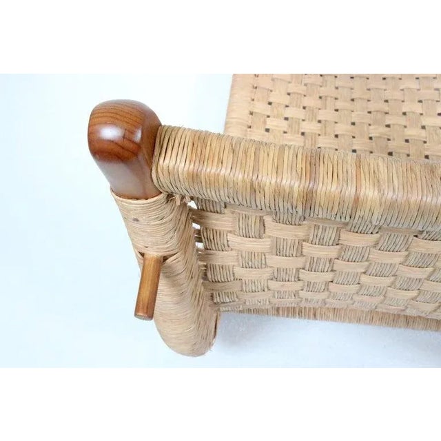 Michael van Beuren Bauhaus Teak and Raffia Lounge Chair, circa 1940 For Sale - Image 12 of 13