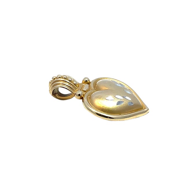 Modern Vintage 14k Yellow Gold Heart Charm/Pendant For Sale - Image 3 of 3