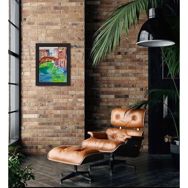 Green "Venetian Bridge" Modern Impressionist Oil Painting by Lisa Haas For Sale - Image 8 of 12