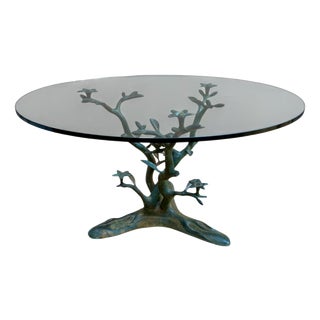 Vintage Bronze Verdigris Coffee Table by Willy Daro, 1970 For Sale