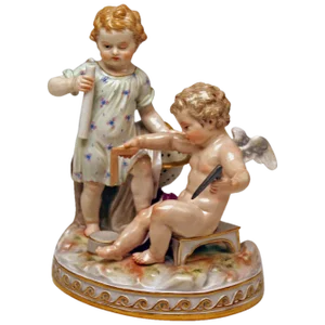 Model C47 Cherubs Allegory of Geometry Figurine by Acier for Meissen, 1870s
