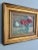 Late 20th Century Vintage Signed Original Oil on Board Still Life Red, Pink & White Carnations in Blue Glass Vase For Sale - Image 5 of 15