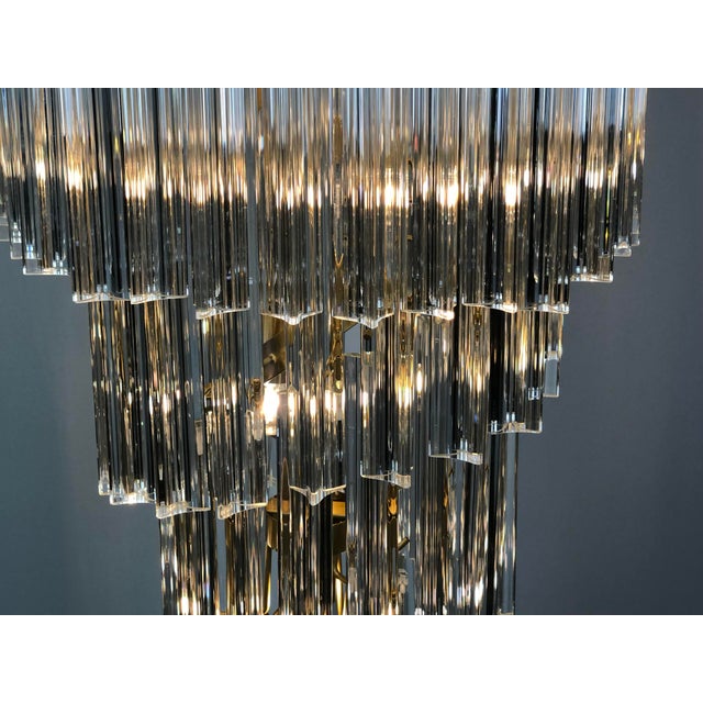 Mid-Century Modern Vintage Glass Crystals Cascade Chandelier in the Style of Paolo Venini, 1980s For Sale - Image 3 of 13