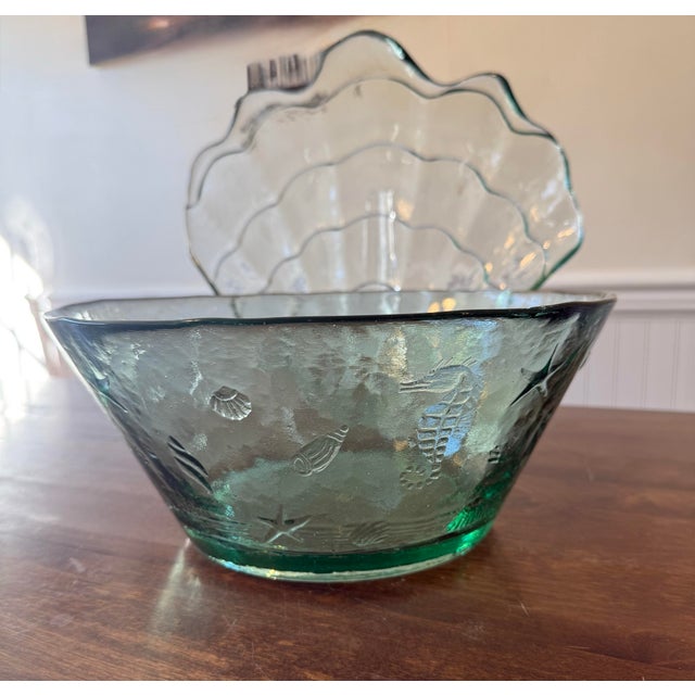 Coastal Seashell Bowl With Shell Serving Tray For Sale - Image 12 of 12