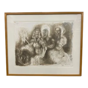 “Untitled” 1965 Ink and Sepia Drawing by Marcelo Grassman