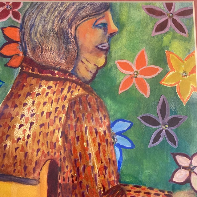 Ruth Original 1993 Postmodern Neo-Expressionist Figurative Portrait Paintings Diptych - Framed Pair For Sale - Image 6 of 12