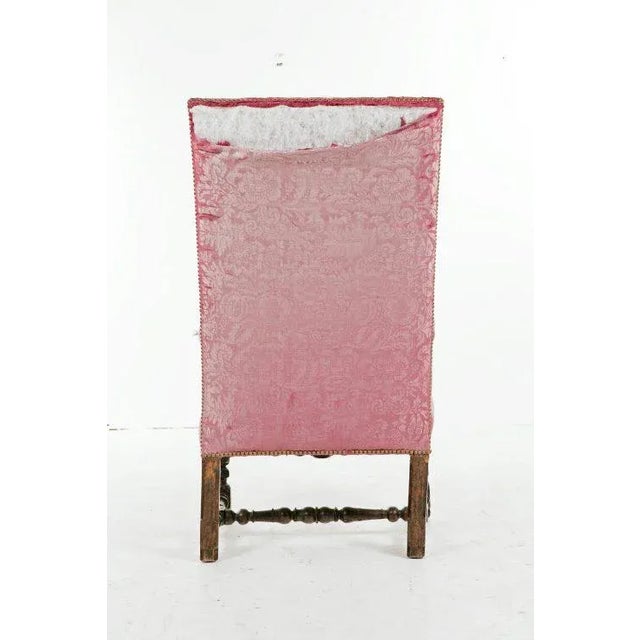 Early 18th Century French Pink Upholstered Armchair For Sale - Image 4 of 10