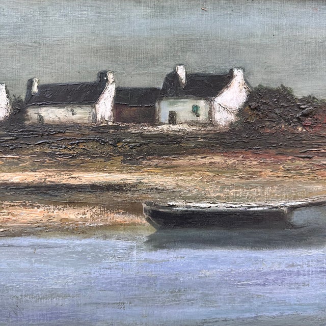 Black Ronald, Cabins of French Brittany, 20th Century, Oil Painting on Canvas, Framed For Sale - Image 8 of 18