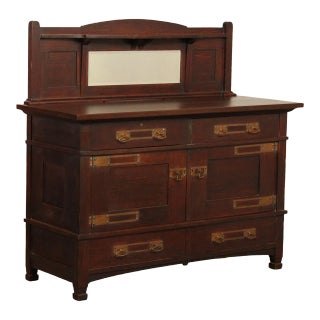 Antique American Arts And Crafts Period Oak Sideboard For Sale