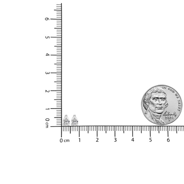 Early 21st Century 14K White Gold 3/4 Cttw Pear Shape Solitaire Lab Grown Diamond Stud Earrings (F-G Color, VS2-SI1 Clarity) For Sale - Image 5 of 5