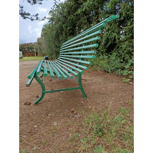 Corrugated Metal Garden Bench, 1930s For Sale - Image 6 of 16