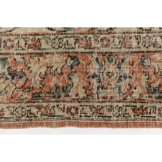 Tan Turkish Anatolia Vintage Floral Rug For Sale - Image 8 of 9