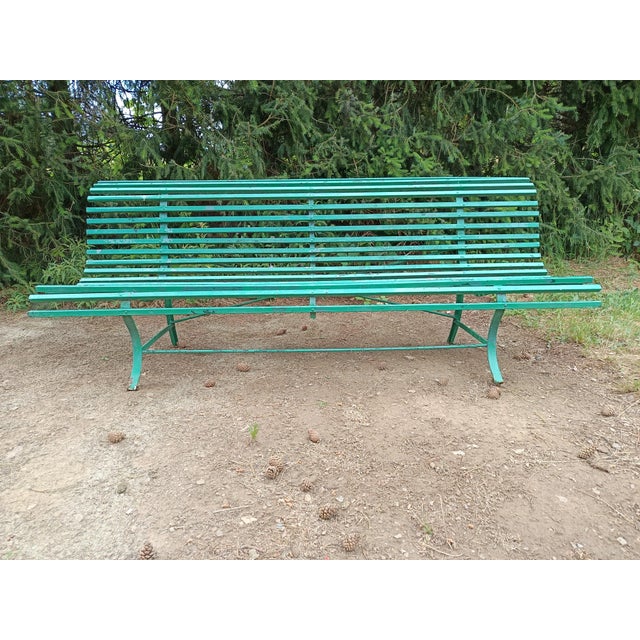 Corrugated Metal Garden Bench, 1930s For Sale - Image 16 of 16