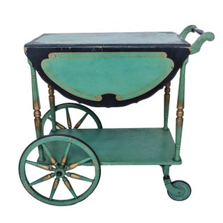 1920s Antique Chinoiserie Bar Cart For Sale