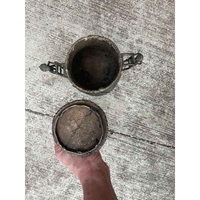 Bronze Ashanti Cast Bronze Kuduo Pot For Sale - Image 8 of 10