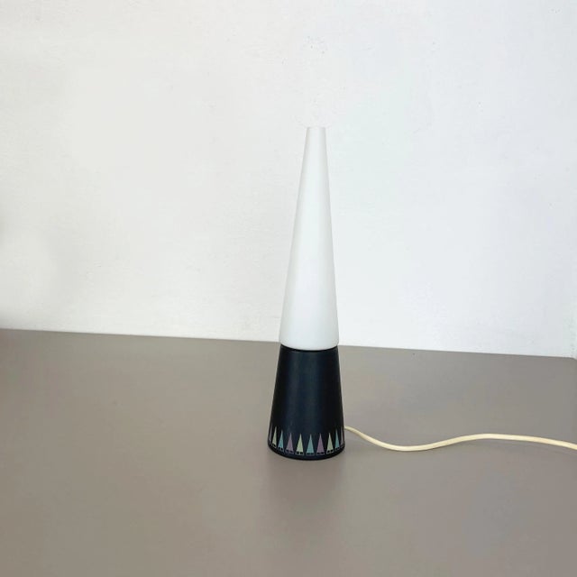 Swedish Glass and Wood Cone Table Light from Hans-Agne Jakobsson, Markaryd, 1960s For Sale - Image 3 of 17