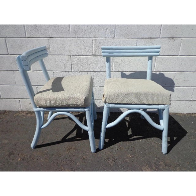 Wood Mid 20th Century Bohemian Beach Bentwood Rattan Chairs - Set of 2 For Sale - Image 7 of 10