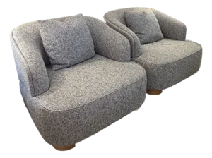 Matteo Nunziati Custom Made Italian Rubelli Velour Armchairs a Pair