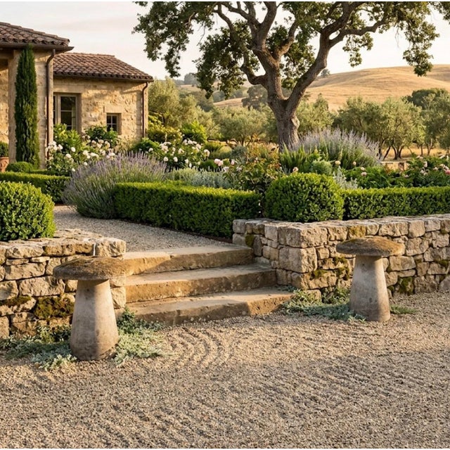 Pair of Mid-20th Century English Style Cast Stone Staddle Stones For Sale - Image 11 of 12