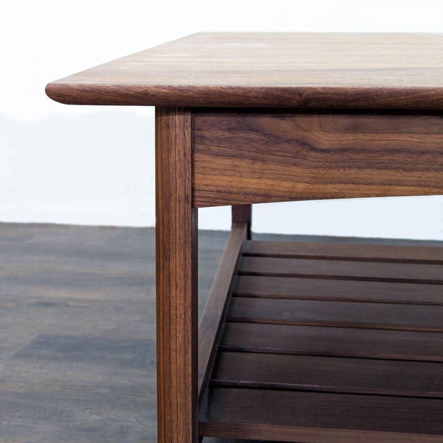 Wood Wood Coffee Table With Slatted Shelf For Sale - Image 7 of 7