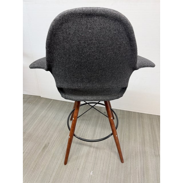 Dot & Bo Tete-a-Tete Gray Flannel Bar Stools, Set of Three For Sale In San Francisco - Image 6 of 12